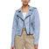 River Island Women's Suedette Crop Biker Jacket - Blue