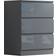 Fwstyle Large Matt Grey Chest of Drawer 60x77cm