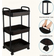 3 Layers Cart Black Trolley Table