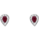 C. W. Sellors Pear Stud Earrigs - Gold/Ruby/Diamond