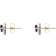 C. W. Sellors Pear Stud Earrigs - Gold/Ruby/Diamond