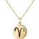 C. W. Sellors Zodiac Aries Round Necklace - Gold/Purple