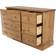 Alpen Home 3 plus 3 Wide Antique Wax Finish Chest of Drawer 116x77.3cm