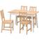 IKEA PINNTORP Light Brown/White Bordsgrupp 75x125cm 5st