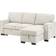 Lilola Home Estelle Fabric Reversible Sleeper Sectional Beige Sofa 86.5" 3 Seater