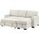 Lilola Home Estelle Fabric Reversible Sleeper Sectional Beige Sofa 86.5" 3 Seater