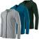Real Essentials Mens Dry Fit Long Sleeve Full Zip Hoodie 3-pack - Green/Grey/Blue