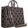 Michael Kors Gigi Large Empire Logo Jacquard Tote Bag - Chocolate Multi