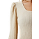 Happiness İstanbul Textured Knitted Square Neck Blouse Women - Light Cream