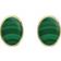 C. W. Sellors Classic Small Oval Stud Earrings - Gold/Malachite