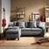 Abakus Direct Napoli Reversible Corner Dark Grey Sofa 200cm 3 Seater