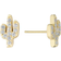 Giani Bernini Cactus Stud Earrings - Gold/Transparent