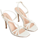 Sosandar Faux Leather Strappy Square Toe Sandal - White