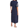 Monsoon Tori Floral and Polka Dot Midi Tea Dress - Navy