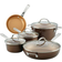 Ayesha Curry Home Collection Brown Sugar Cookware Set with lid 9 Parts