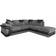 Dino Right Corner Grey/Black Sofa 235cm 3 Seater, 2 Seater