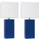 Elegant Designs Modern Leather Blue Table Lamp 21" 2pcs