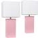 Elegant Designs Modern Leather Pink/White Table Lamp 21" 2