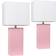 Elegant Designs Modern Leather Pink/White Table Lamp 21" 2pcs