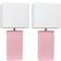 Elegant Designs Modern Leather Pink/White Table Lamp 21" 2