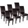 tectake Luxury Brown Køkkenstol 106cm 6stk