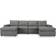 Home Details Matching Chaise Dark Grey Sofa 298cm 4 Seater