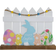 Northlight Happy Bunny with Picket Fence Multicolour Easter Decoration 9"