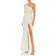 Mac Duggal Beaded One-Shoulder Gown - White