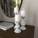 Studio 350 Pillar White Candlestick 10" 3