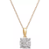 Macy's Cluster Pendant Necklace - Gold/Diamonds