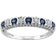 Gemondo Classic Half Eternity Band Ring - Silver/Sapphire/Diamonds