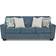 Signature Design by Ashley Square Arm Blue Sofa 87" 3 Seater