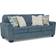 Signature Design by Ashley Square Arm Blue Sofa 87" 3 Seater