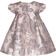 Bonnie Jean Baby Girl's Short Sleeve Floral Metallic Dress - Grey/Pink