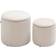 Homcom Modern Cream White Pouffe 41cm 2pcs