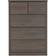 SECONIQUE Lisbon Black Wood Grain Chest of Drawer 80.5x114cm