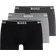 HUGO BOSS Power Stretch Cotton Trunks with Logo Waistbands 3-pack - Black/Grey