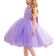 Shein Young Girls' Princess Dress With Faux Pearl Studs, Beaded Butterfly Decor, Suitable For Birthday Party, Dance, Wedding And Flower Girl