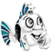 Pandora Disney Flounder Charm - Silver/Blue