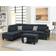 Simplie Fun Cushion Sectional Black Sofa 105" 4 Seater