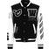 Off-White Lea Appliqué Varsity Jacket - Black/White/Light Grey