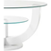 Denver High Gloss Lacquered White/Clear Soffbord 80cm
