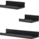 Geezy 3 Floating Black Wall Shelf 45cm 3pcs