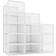 Seseno Store Space Saving Bins Clear White Shoe Rack 24.1x14.5cm 12pcs