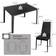 Super Stable Black Dining Set 27.6x47.2" 5