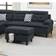 Simplie Fun Cushion Sectional Black Sofa 105" 4 Seater