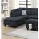 Simplie Fun Cushion Sectional Black Sofa 105" 4 Seater