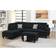 Simplie Fun Cushion Sectional Black Sofa 105" 4 Seater