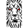 East Urban Home Fierce Lion Eyes Ethnic White/Black Wall Decor 59.4x42cm