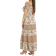 Guess Embroidered Long Dress - Beige